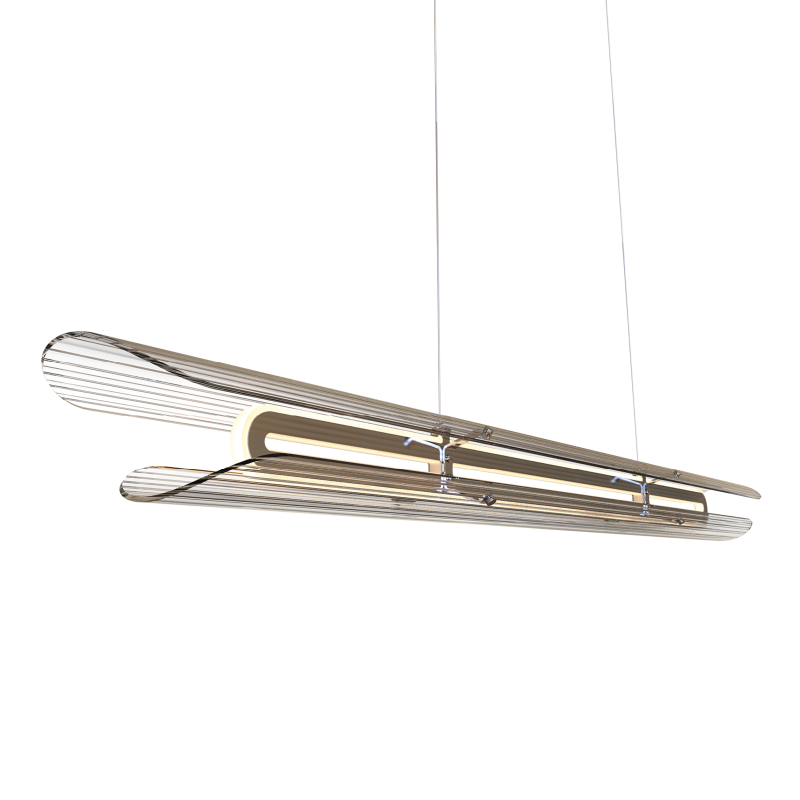 Tonone Razor Pendant Horizontal Transparant Stripes Stainless Steel