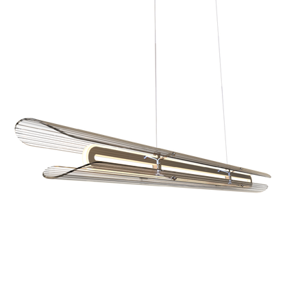 Tonone Razor Pendant Horizontal Transparant Stripes Stainless Steel
