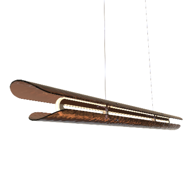 Tonone Razor Pendant Horizontal Bruin Ripple Stainless Steel