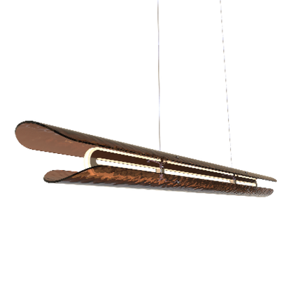 Tonone Razor Pendant Horizontal Bruin Ripple Stainless Steel