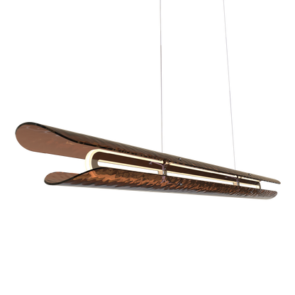 Tonone Razor Pendant Horizontal Bruin Fractured Stainless Steel