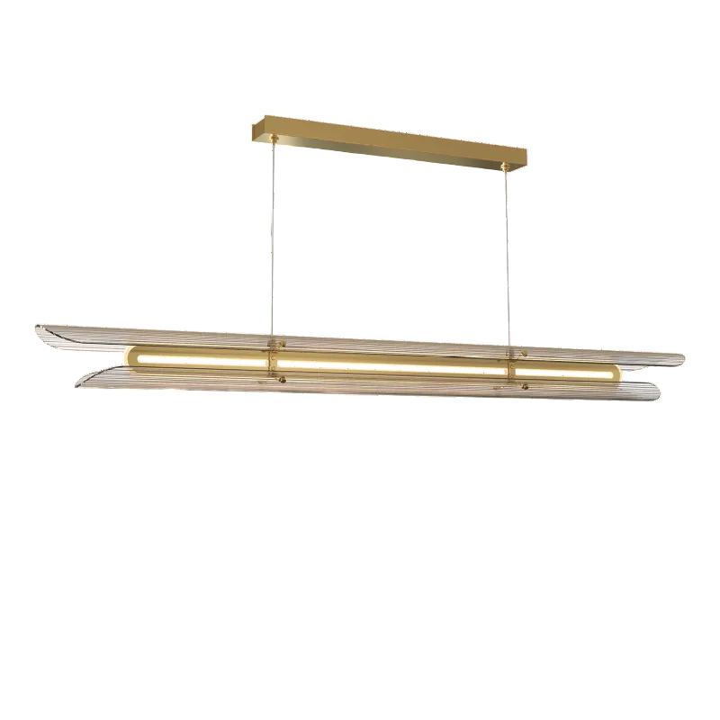 Tonone Razor Pendant Horizontal Transparant Stripes Brass