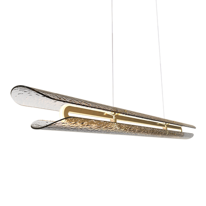 Tonone Razor Pendant Horizontal Transparant Fractured Brass