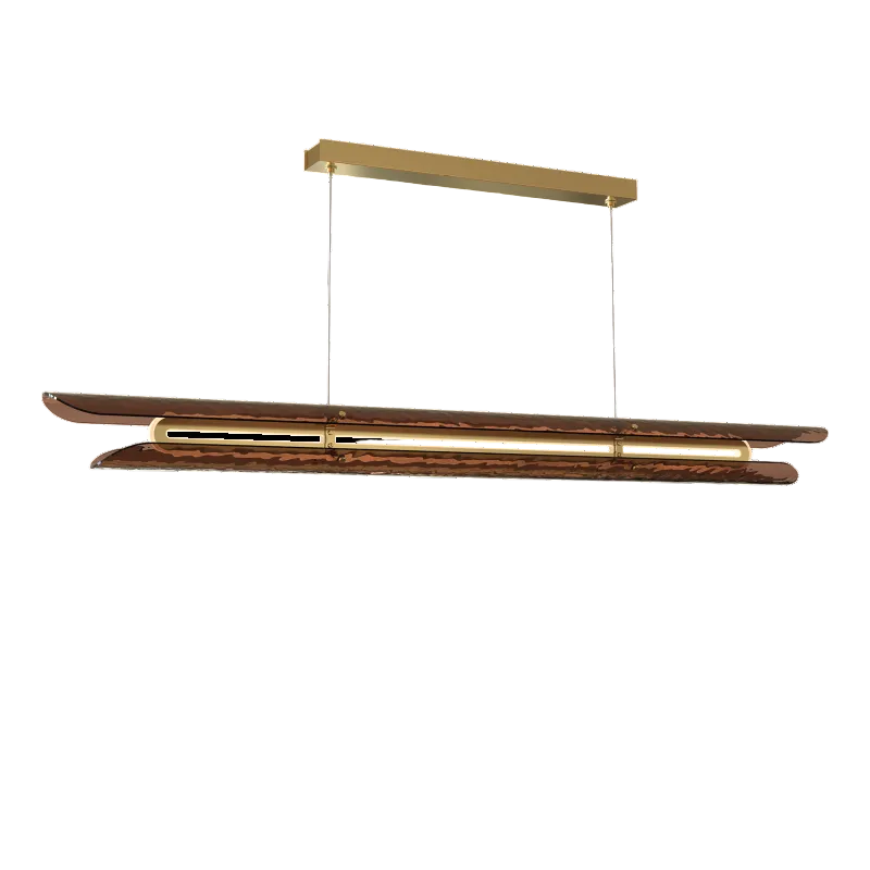 Tonone Razor Pendant Horizontal Bruin Ripple Brass