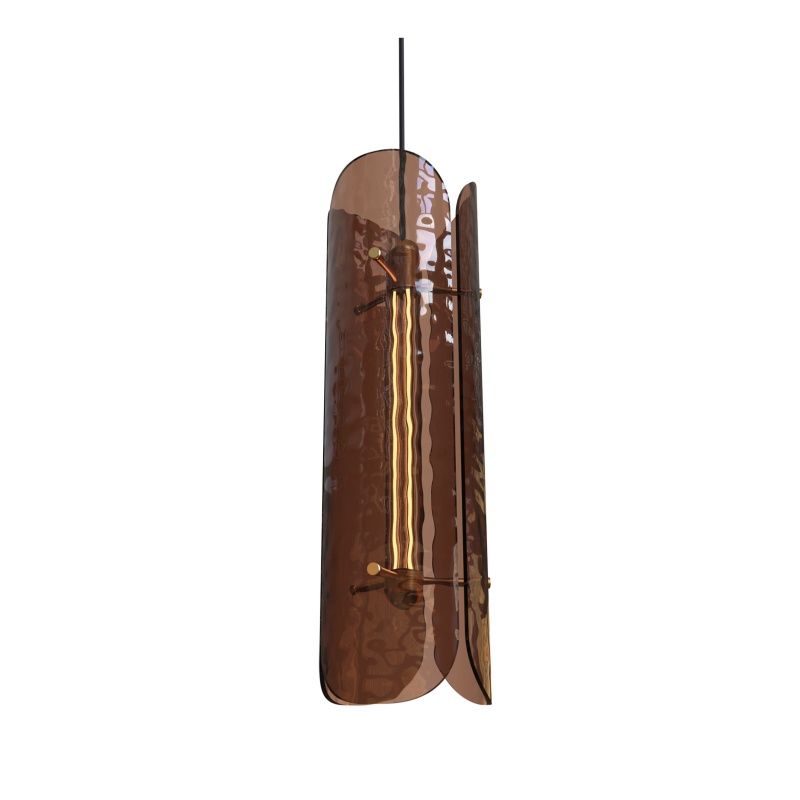 Tonone Razor Pendant Vertical bruin glas hanglamp