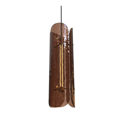 Tonone Razor Pendant Vertical bruin glas hanglamp