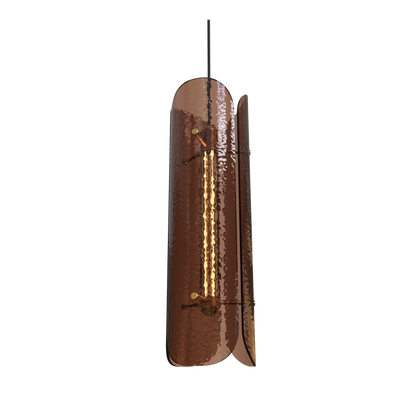 Tonone Razor Pendant Vertical bruin glas hanglamp