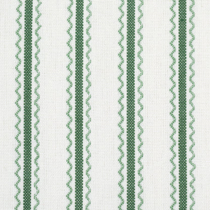 Schumacher Birdie Ticking Stripe Leaf Green detail