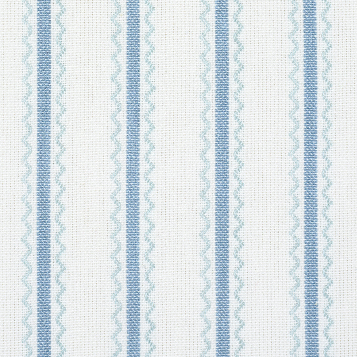 Schumacher Birdie Ticking Stripe China Blue detail