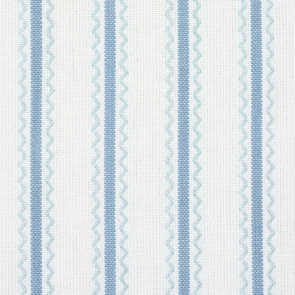 Schumacher Birdie Ticking Stripe China Blue detail
