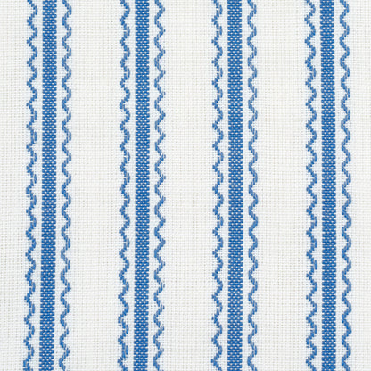 Schumacher Birdie Ticking Stripe Indigo detail