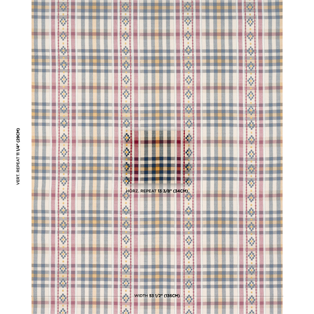 Schumacher Hutton Check Rouge &amp; Navy detail