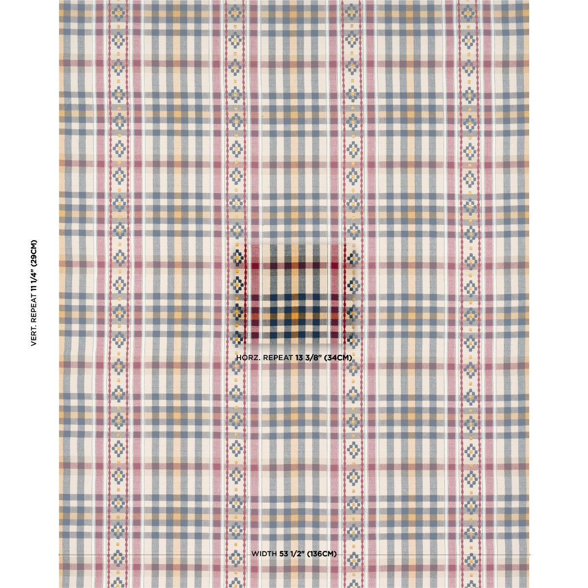 Schumacher Hutton Check Rouge &amp; Navy detail
