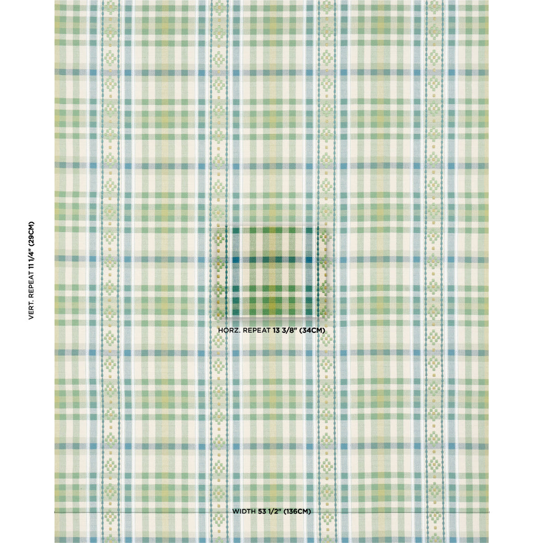 Schumacher Hutton Check Leaf detail