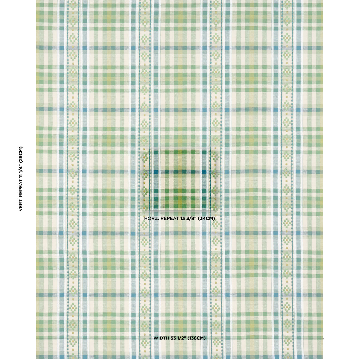 Schumacher Hutton Check Leaf detail
