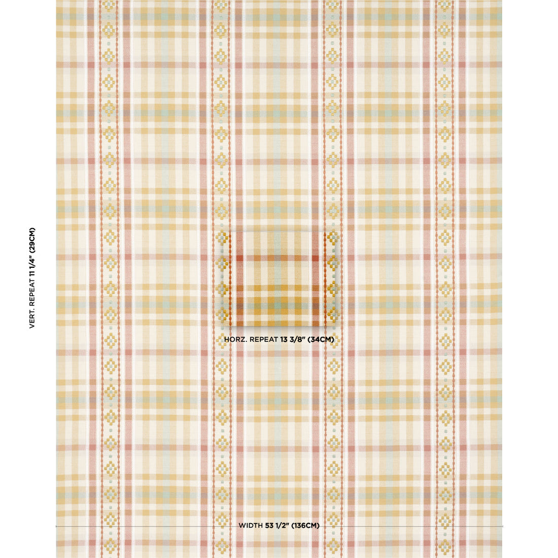 Schumacher Hutton Check Ochre detail
