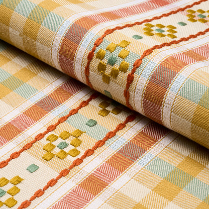 Schumacher Hutton Hand Woven Check stof Ochre 84732