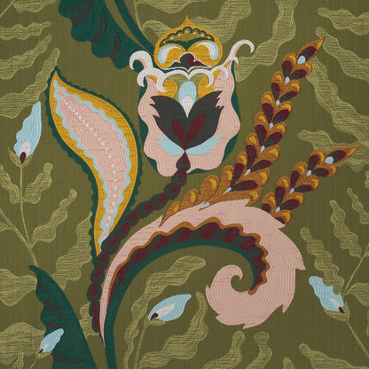 Schumacher Jaipur Fantaisie Moss detail