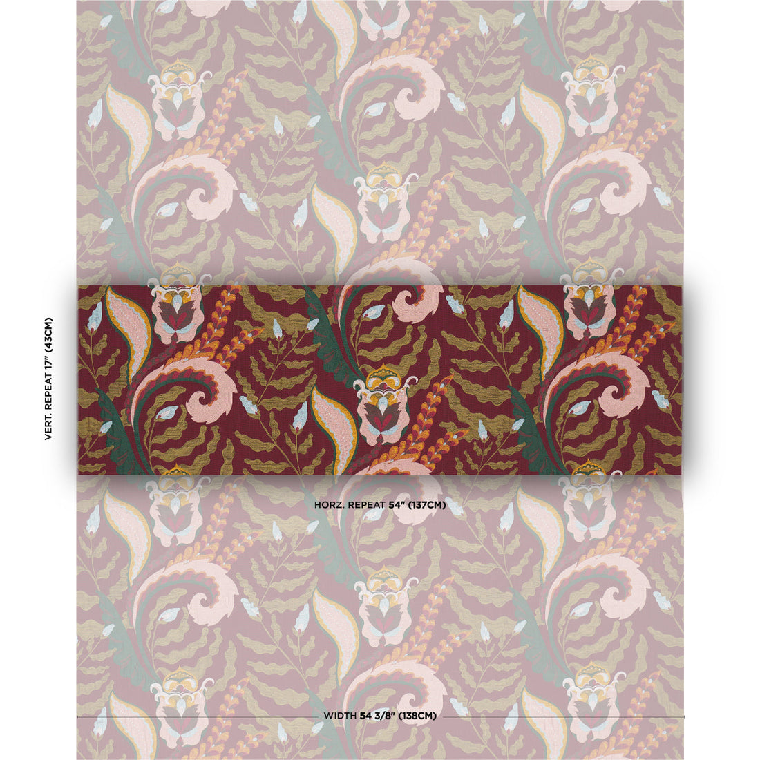 Schumacher Jaipur Fantaisie Aubergine sfeerbeeld
