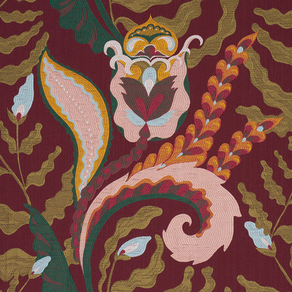 Schumacher Jaipur Fantaisie Aubergine detail
