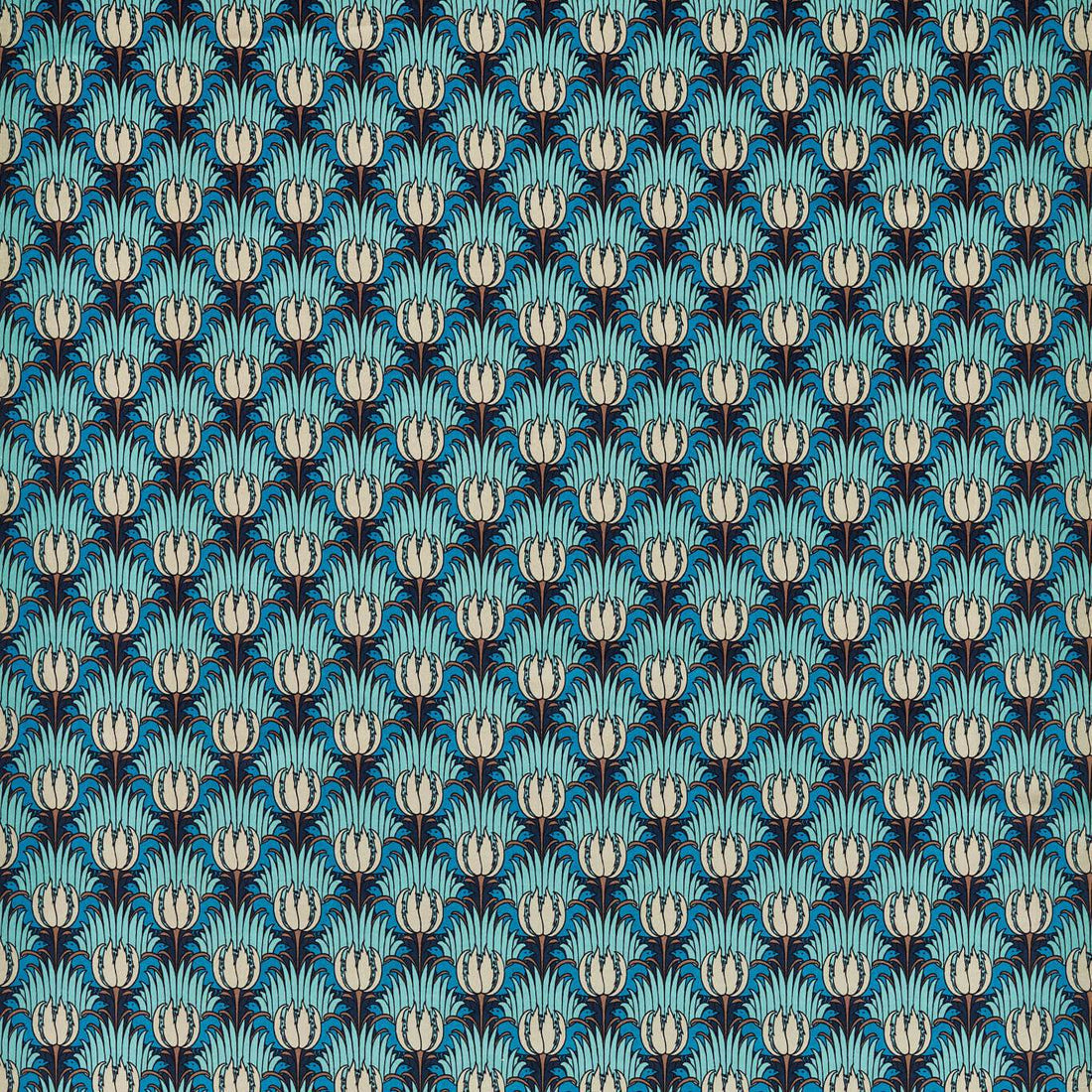 Morris and Co stof Tulip & Bird Opal / Seafoam 520014