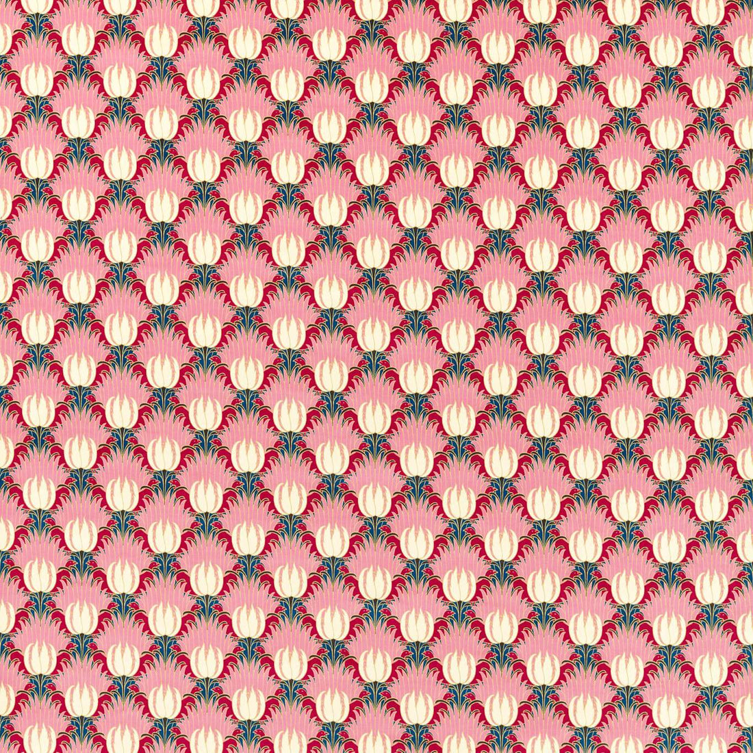 Morris and Co stof Tulip & Bird Amaranth / Blush 520020