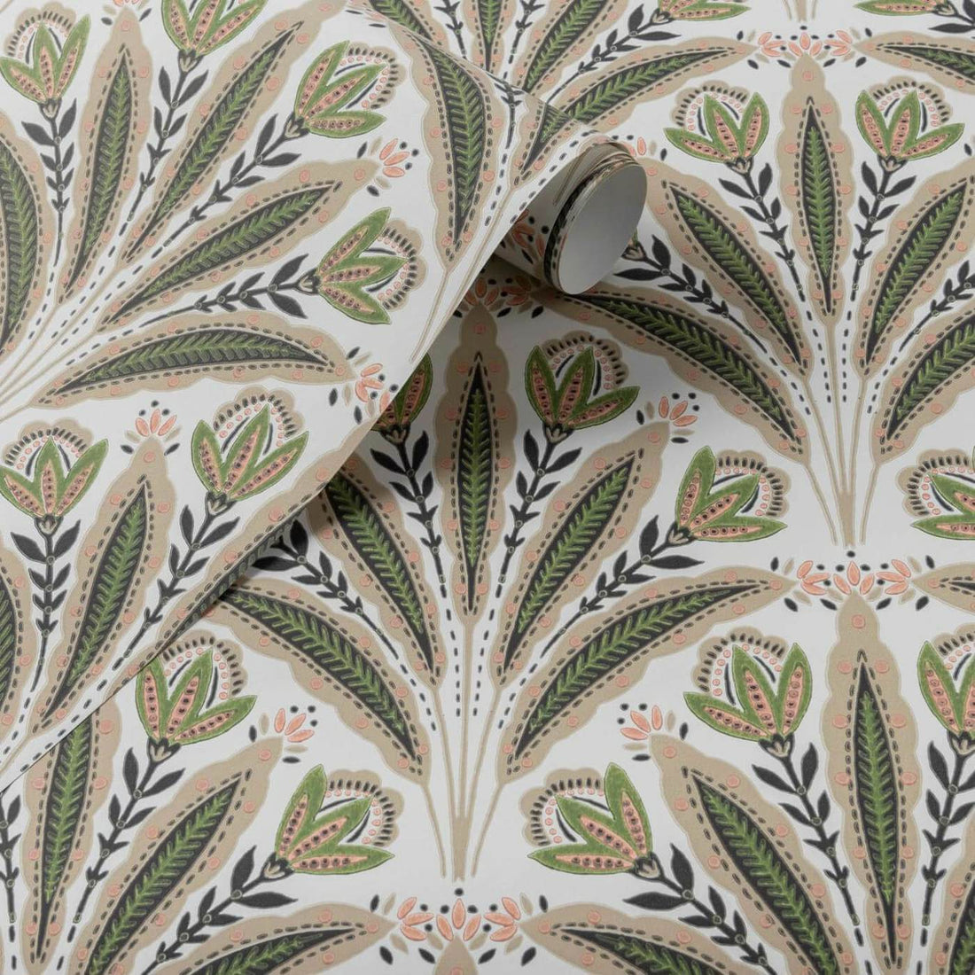 Clarke & Clarke behang Attingham Sage/Blush W0193/04