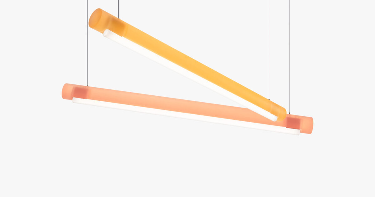 Established &amp; Sons Aura Light Rose en Apricot compositie, verlicht