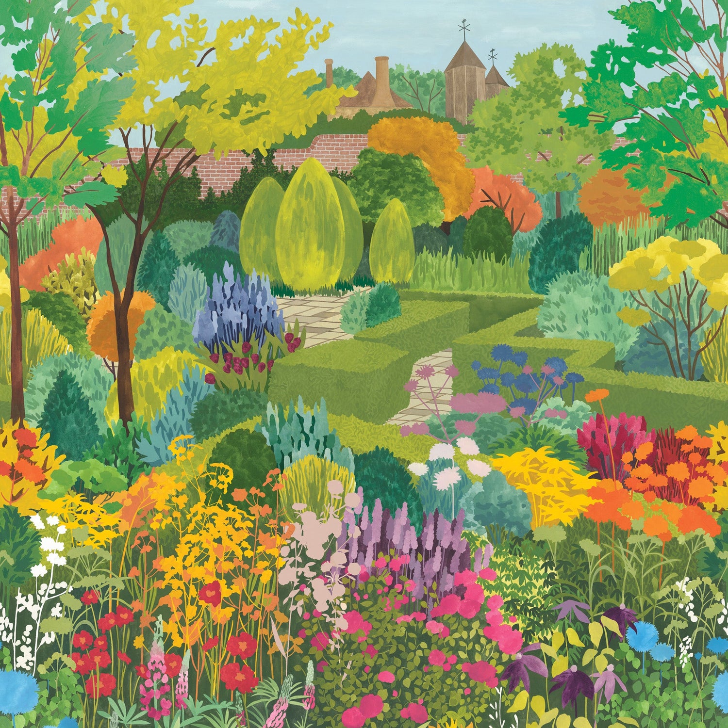 Little Greene behang Castle Garden Pale Lime