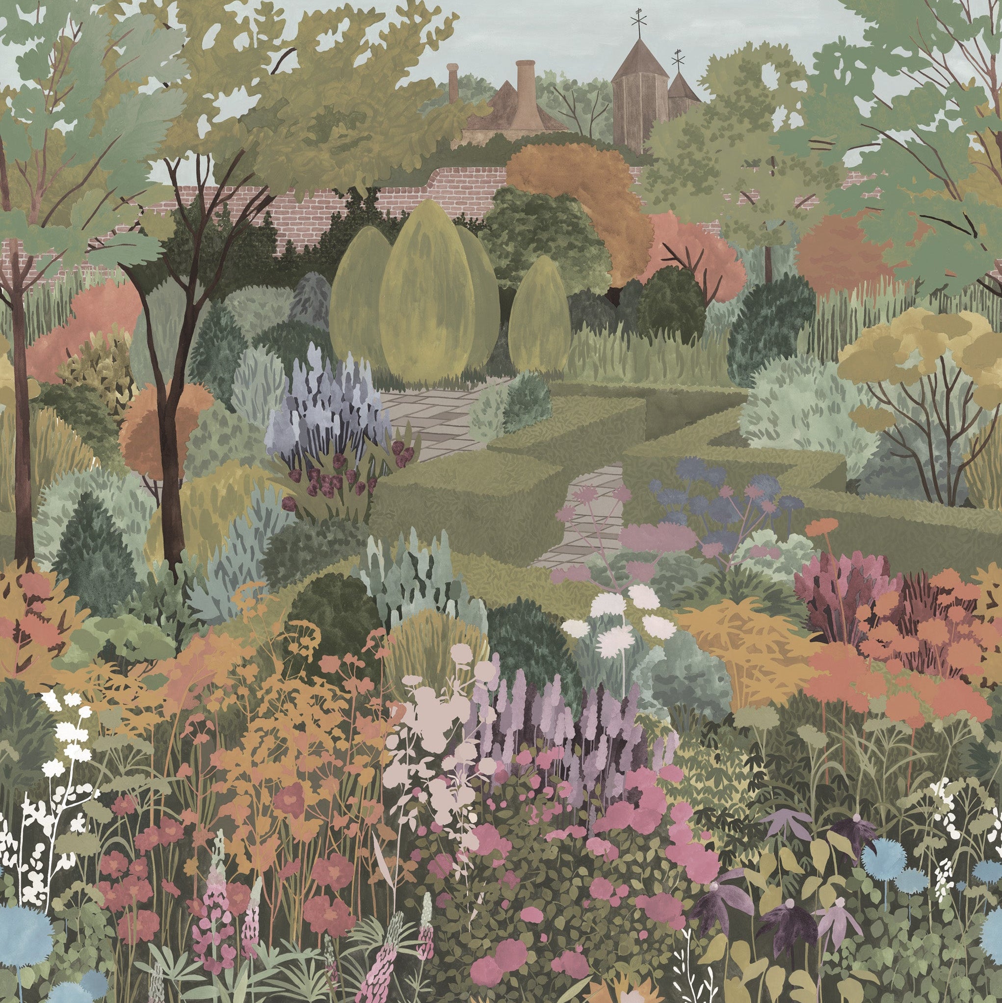 Little Greene behang Castle Garden Sage Green