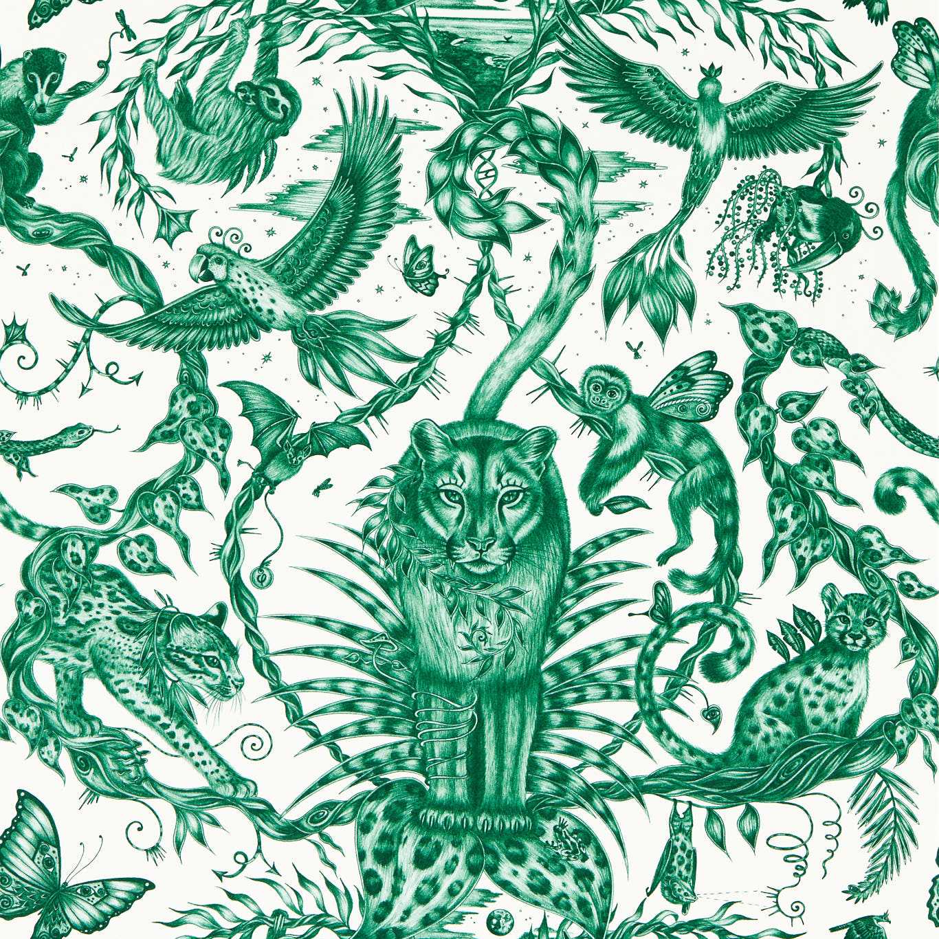 Clarke &amp; Clarke Bosque Dreams behang in de kleur Seafoam W0213-05