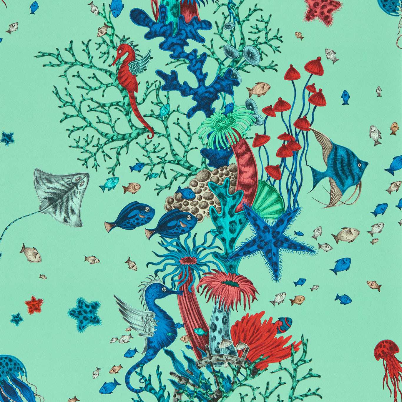 Clarke en Clarke behang Seaforest in de kleur Aqua W0218-01