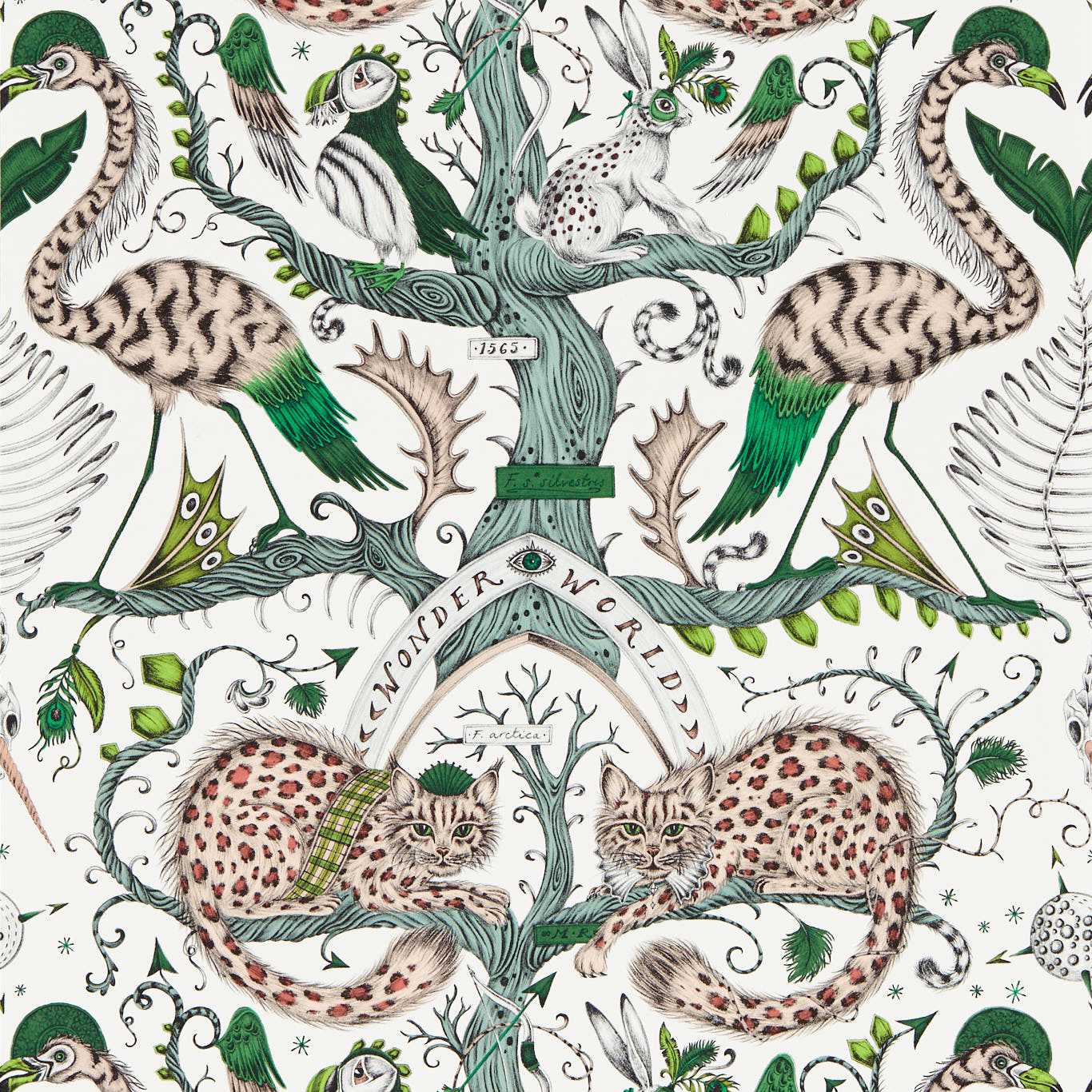 Clarke &amp; Clarke behang Wonder World in de kleur Emarald W0219-03