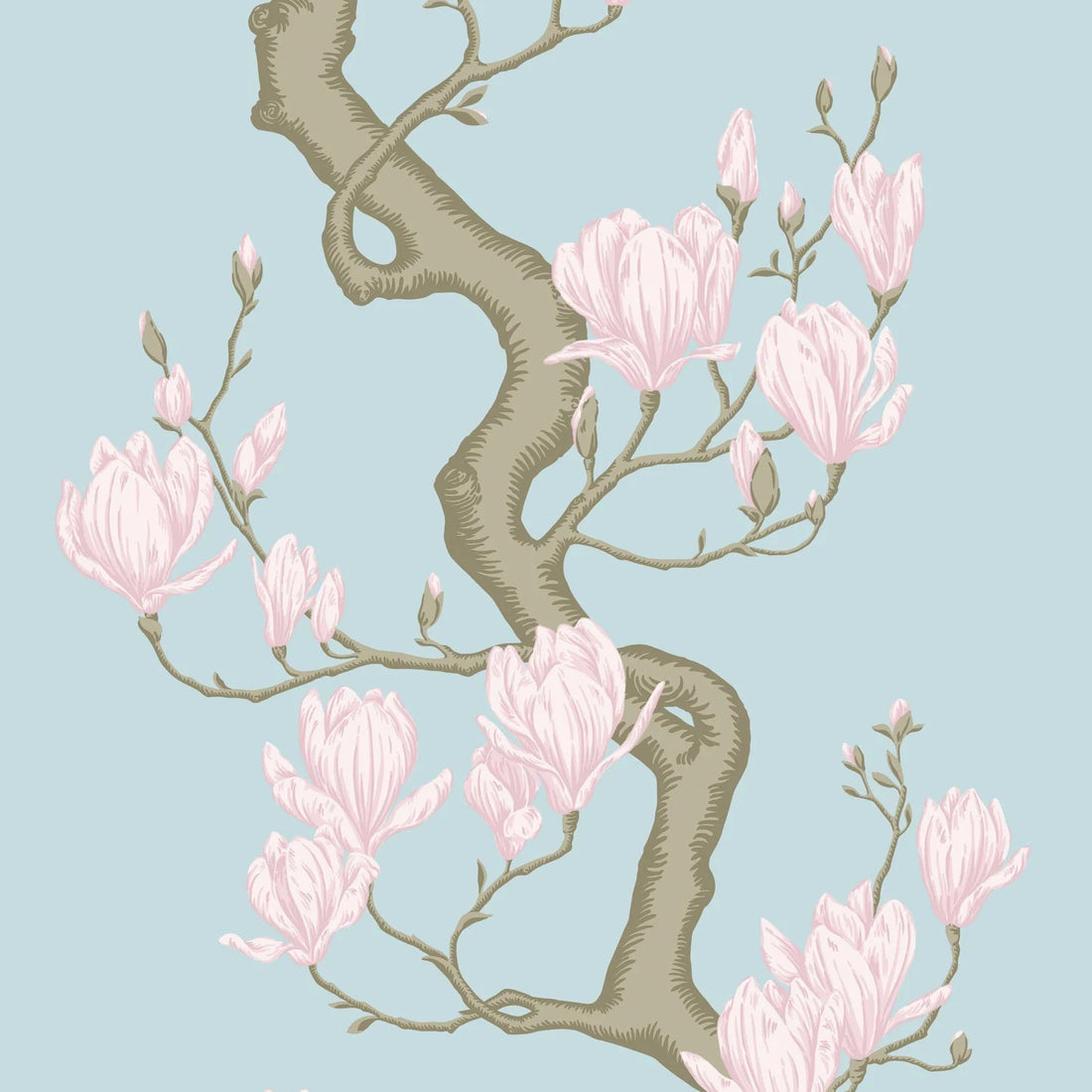 Cole and Son behang Magnolia Tree Sky Blue and Blush 128/1004