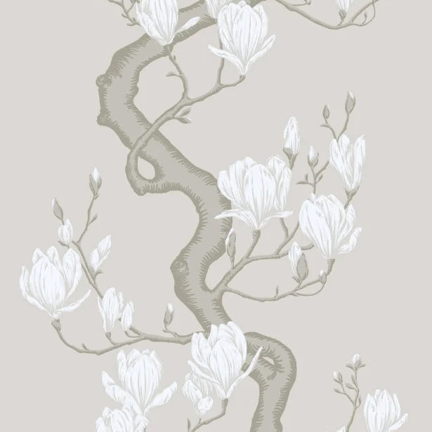 Cole and Son behang Magnolia Non-Slub Silk, Soft Cream and Powder 128/1008S