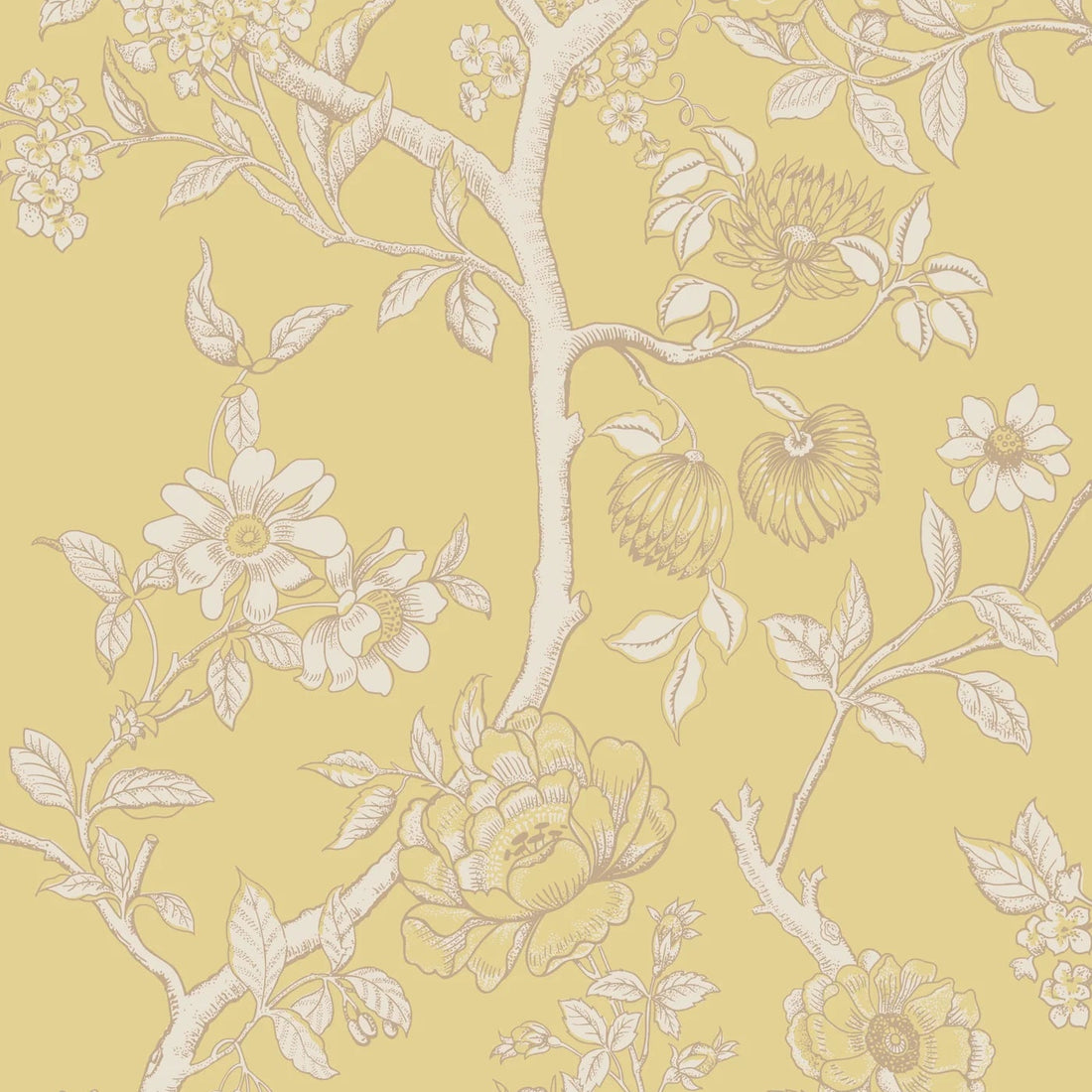 Cole and Son behang Paradise Tree Buttercup Yellow and Cream 128/2009