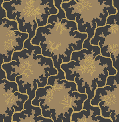 Cole and Son behang Moss Trellis Black and Gold 128/4018