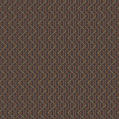 Cole and Son behang Fretwork Charcoal &amp; Spice 131/6022