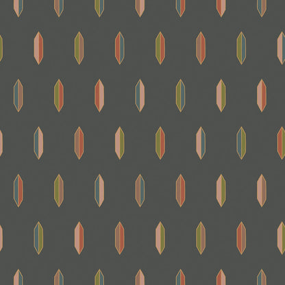 Cole and Son behang Inlay Jewel Multi &amp; Bronze on Charcoal 131/2003