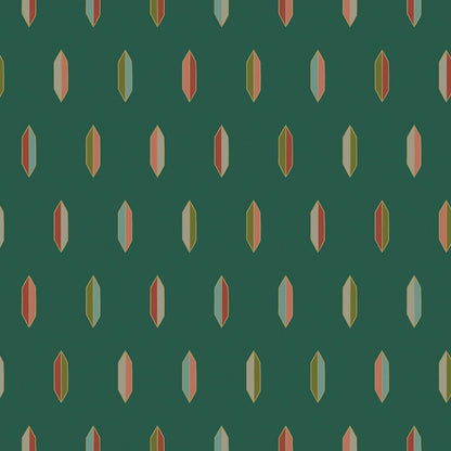 Cole and Son behang Inlay Jewel Multi &amp; Copper on Racing Green 131/2004