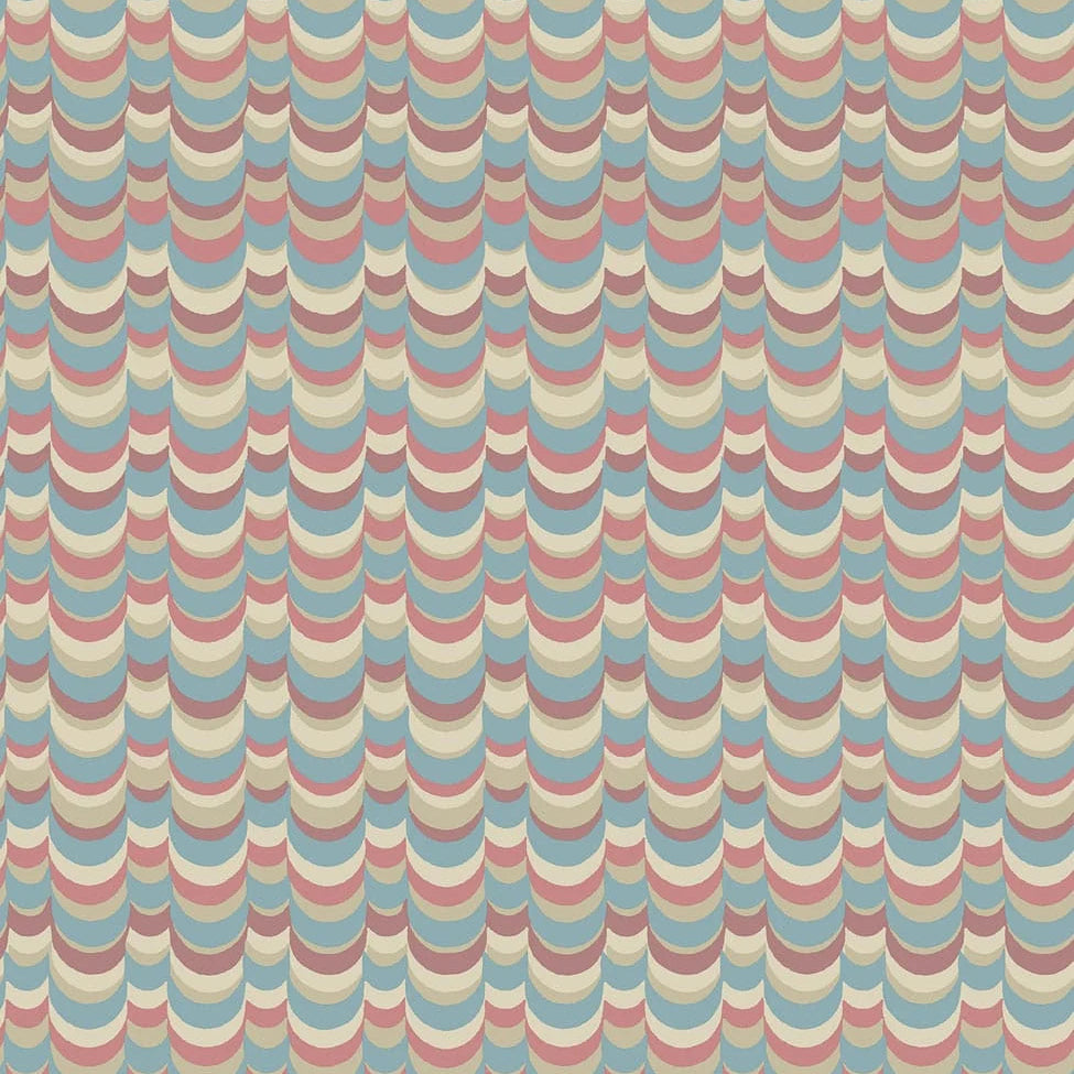 Cole and Son behang Wavelet Pompadour, Tuscan Red &amp; Stone 131/4013