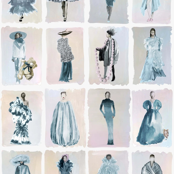 Cole and Son behang Couture Carousel - China Blue Pearl 175/1004M