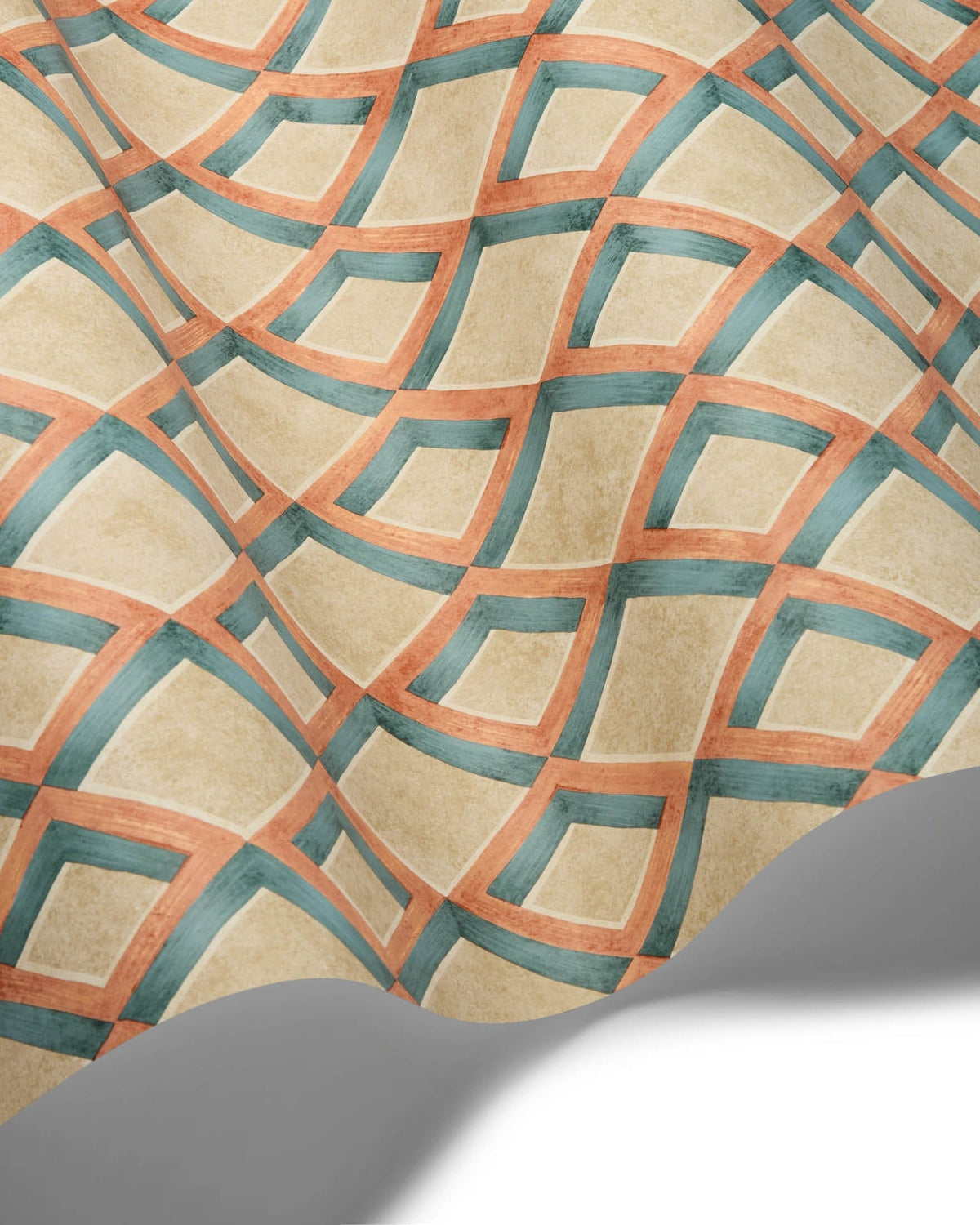 Cole and Son behang Fresco Trellis Coral on Tea Rose 131/8025