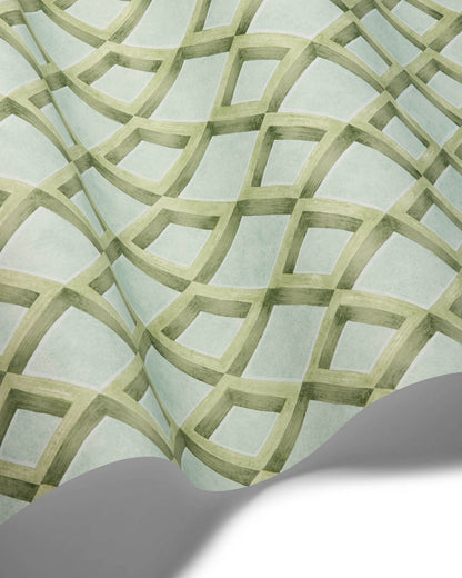 Cole and Son behang Fresco Trellis Olive on Duck Egg 131/8026