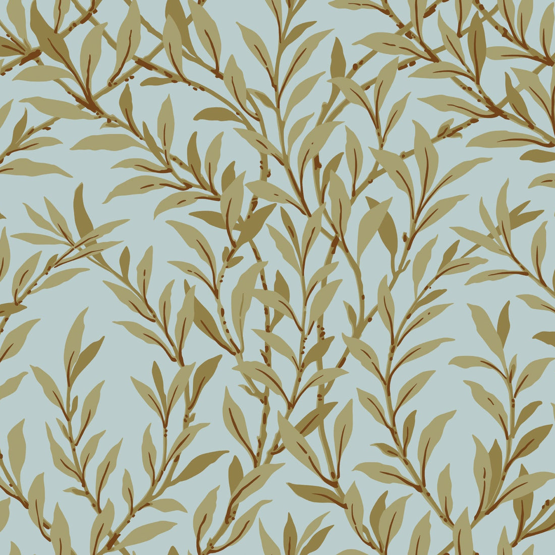 Cole and Son behang Willow Branch Olive On Teal 127/7035 uit de Classics Collection Vol.1 