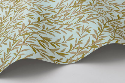 Cole and Son behang Willow Branch Olive On Teal 127/7035 behangrol 