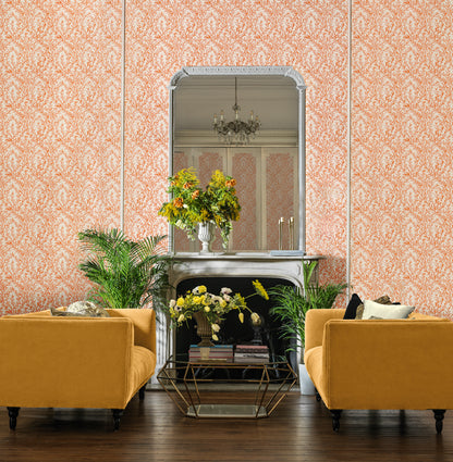 Cole and Son behang Willow Branch Tangerine on Cream 127/7034 sfeerafbeelding 