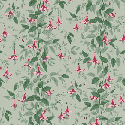 Cole and Son behang Fuchsia Dusty Rose and Pale Sage on Soft Laurel 128/6031