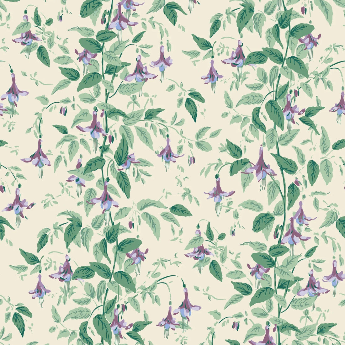 Cole and Son behang Fuchsia Mauve and Sea Green on Cream 128/6030