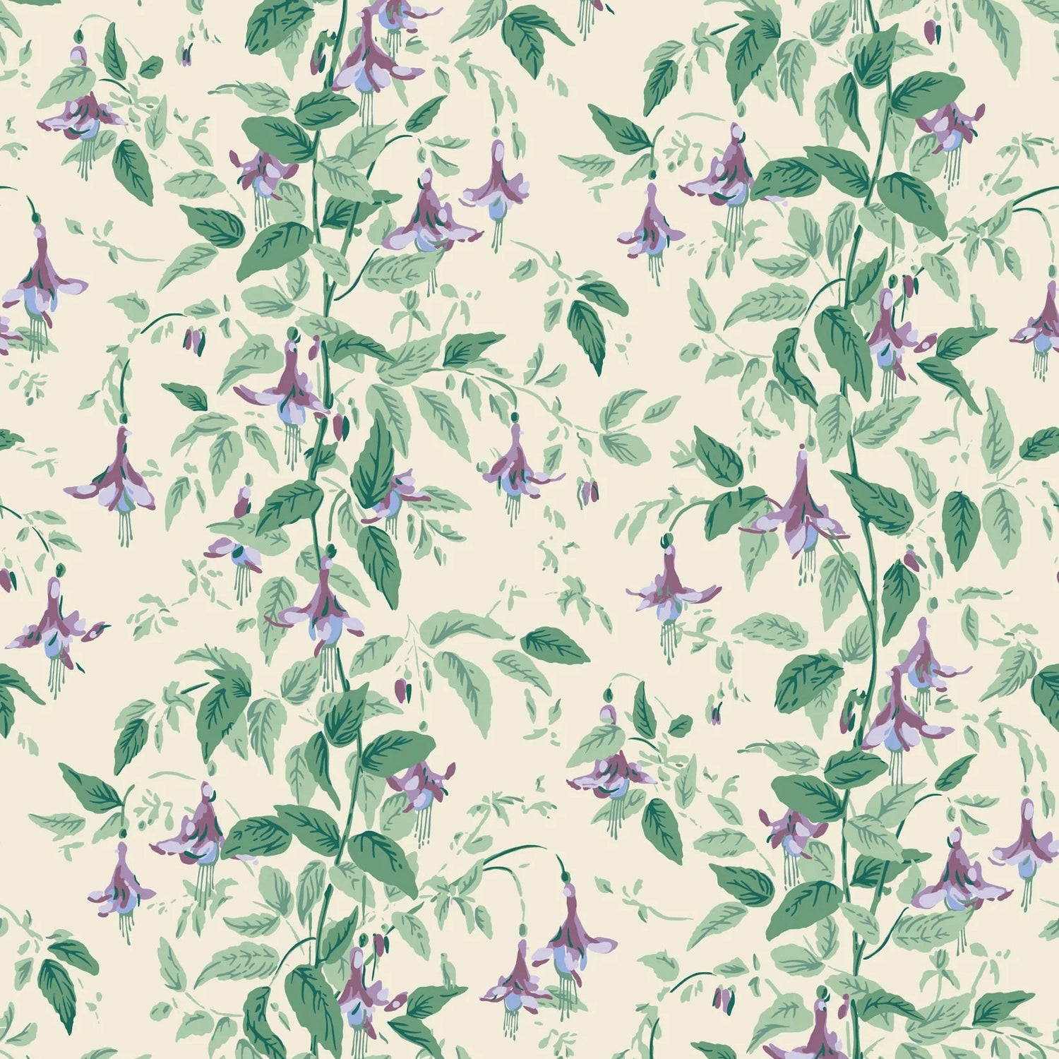 Cole and Son behang Fuchsia Mauve and Sea Green on Cream 128/6030